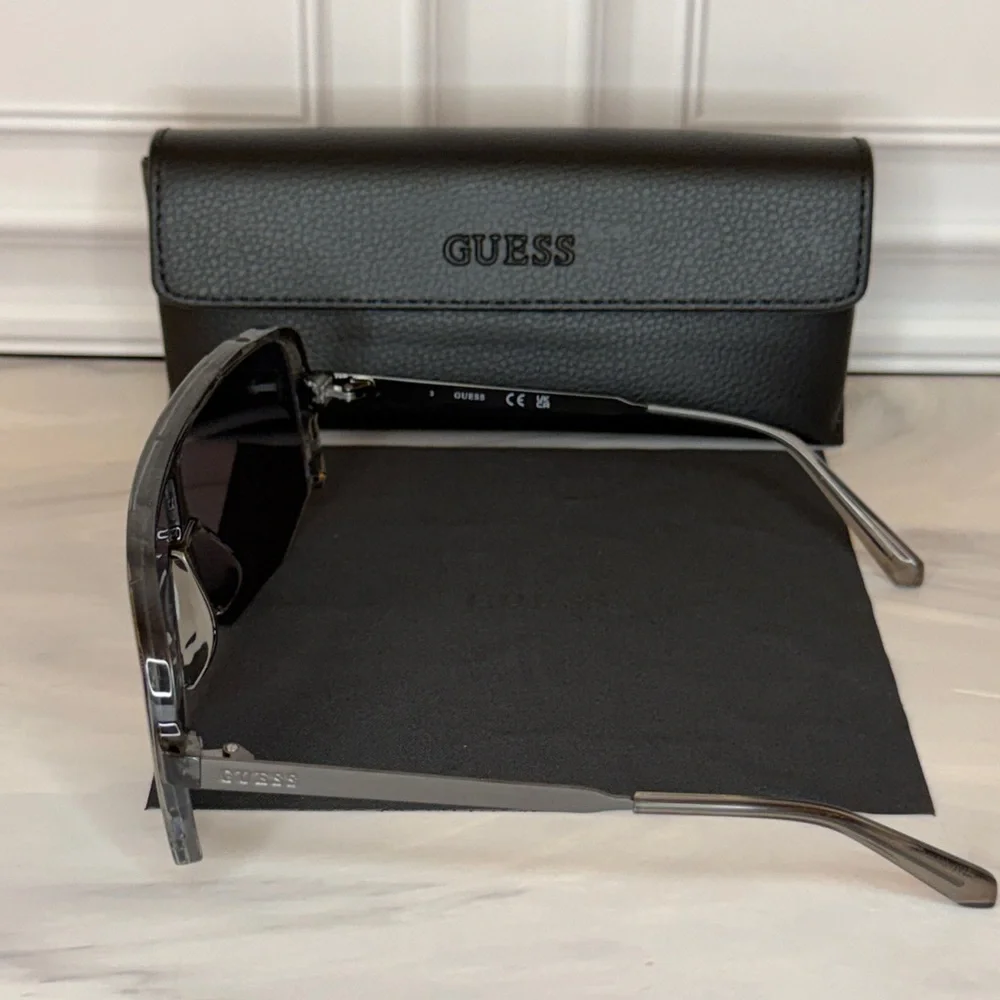 Guess Men’s Smoke/Black Shield Sunglasses | New